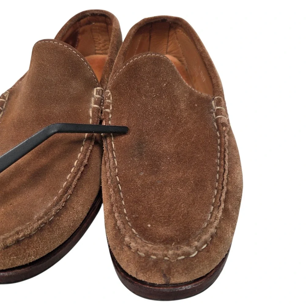 Allen Edmonds Keene Loafers Mens 8.5 D Brown Suede Moc Toe Slip On Shoes 3403